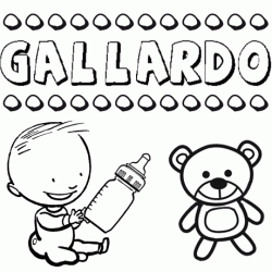 Dibujo con el nombre Gallardo para colorear, pintar e imprimir