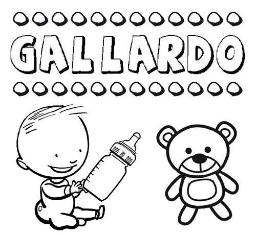 Dibujo con el nombre Gallardo para colorear, pintar e imprimir