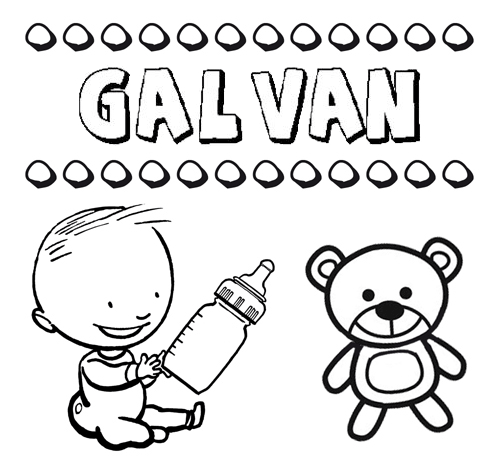 Dibujo con el nombre Galván para colorear, pintar e imprimir