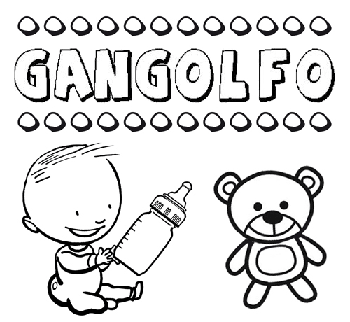 Dibujo con el nombre Gangolfo para colorear, pintar e imprimir