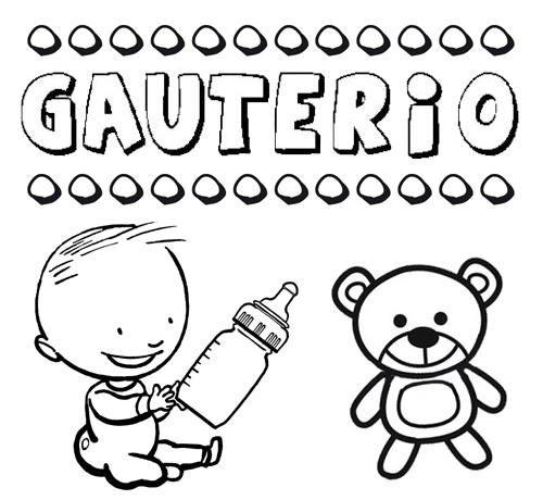 Dibujo con el nombre Gauterio para colorear, pintar e imprimir