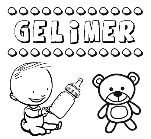 Dibujo con el nombre Gelimer para colorear, pintar e imprimir
