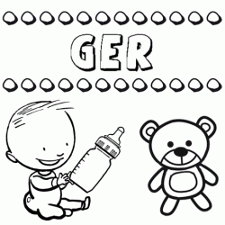 Dibujo con el nombre Ger para colorear, pintar e imprimir