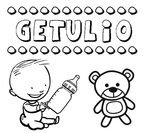Dibujo con el nombre Getulio para colorear, pintar e imprimir
