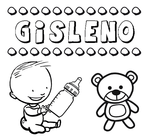 Dibujo con el nombre Gisleno para colorear, pintar e imprimir
