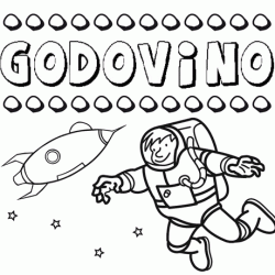 Dibujo con el nombre Godovino para colorear, pintar e imprimir