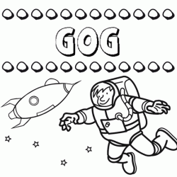 Dibujo con el nombre Gog para colorear, pintar e imprimir