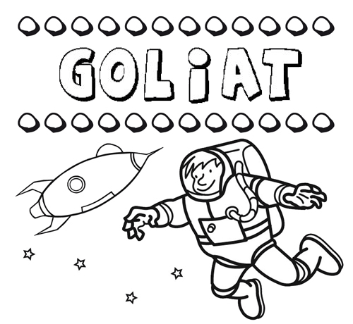 Dibujo con el nombre Goliat para colorear, pintar e imprimir