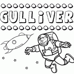 Dibujo con el nombre Gulliver para colorear, pintar e imprimir