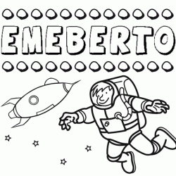 Dibujo con el nombre Emeberto para colorear, pintar e imprimir