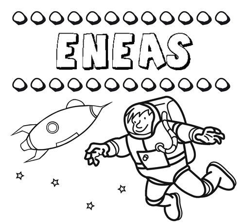 Dibujo con el nombre Eneas para colorear, pintar e imprimir