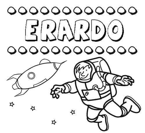 Dibujo con el nombre Erardo para colorear, pintar e imprimir