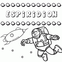 Dibujo con el nombre Espiridión para colorear, pintar e imprimir