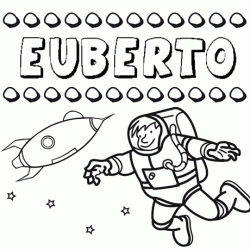 Dibujo con el nombre Euberto para colorear, pintar e imprimir