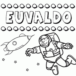 Dibujo con el nombre Euvaldo para colorear, pintar e imprimir