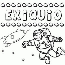 Dibujo con el nombre Exiquio para colorear, pintar e imprimir