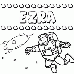 Dibujo con el nombre Ezra para colorear, pintar e imprimir