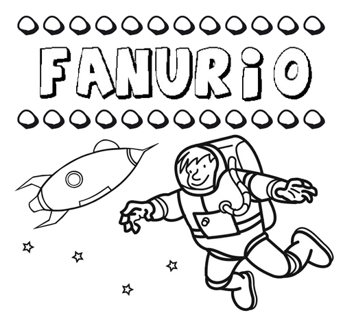 Dibujo con el nombre Fanurio para colorear, pintar e imprimir