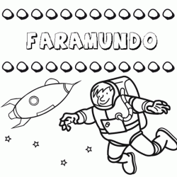 Dibujo con el nombre Faramundo para colorear, pintar e imprimir