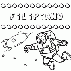 Dibujo con el nombre Filipiano para colorear, pintar e imprimir