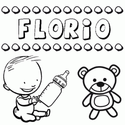 Dibujo con el nombre Florio para colorear, pintar e imprimir