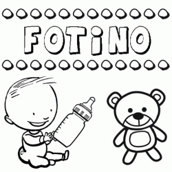 Dibujo con el nombre Fotino para colorear, pintar e imprimir