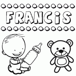 Dibujo con el nombre Francis para colorear, pintar e imprimir