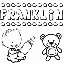 Dibujo con el nombre Franklin para colorear, pintar e imprimir