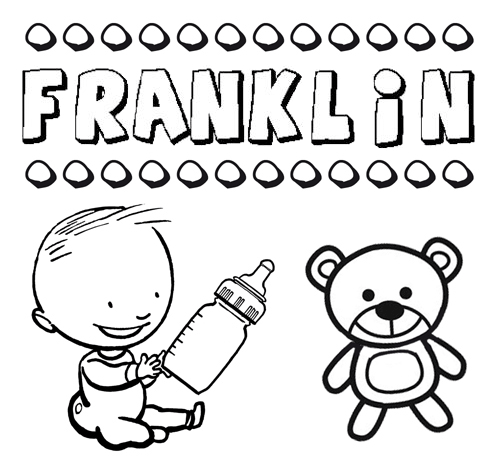 Dibujo con el nombre Franklin para colorear, pintar e imprimir