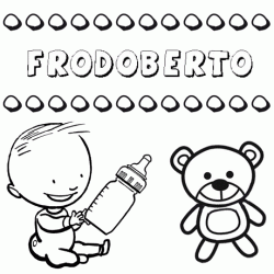 Dibujo con el nombre Frodoberto para colorear, pintar e imprimir