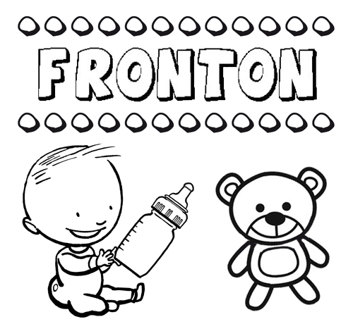 Dibujo con el nombre Frontón para colorear, pintar e imprimir