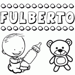 Dibujo con el nombre Fulberto para colorear, pintar e imprimir