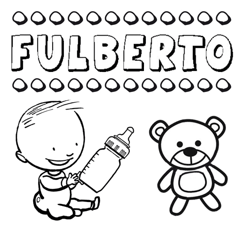 Dibujo con el nombre Fulberto para colorear, pintar e imprimir