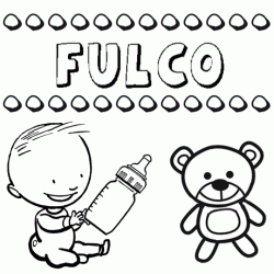 Dibujo con el nombre Fulco para colorear, pintar e imprimir