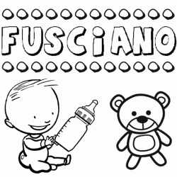 Dibujo con el nombre Fusciano para colorear, pintar e imprimir