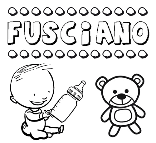 Dibujo con el nombre Fusciano para colorear, pintar e imprimir