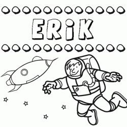 Dibujo con el nombre Erik para colorear, pintar e imprimir