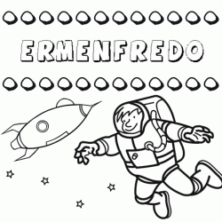 Dibujo con el nombre Ermenfredo para colorear, pintar e imprimir