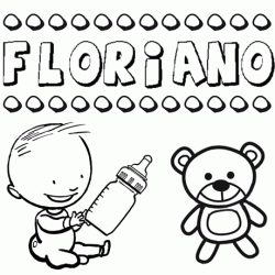 Dibujo con el nombre Floriano para colorear, pintar e imprimir