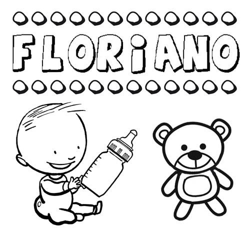 Dibujo con el nombre Floriano para colorear, pintar e imprimir