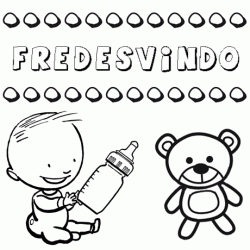 Dibujo con el nombre Fredesvindo para colorear, pintar e imprimir