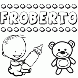 Dibujo con el nombre Froberto para colorear, pintar e imprimir