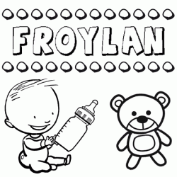 Dibujo con el nombre Froylán para colorear, pintar e imprimir