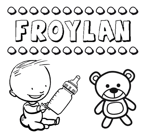 Dibujo con el nombre Froylán para colorear, pintar e imprimir