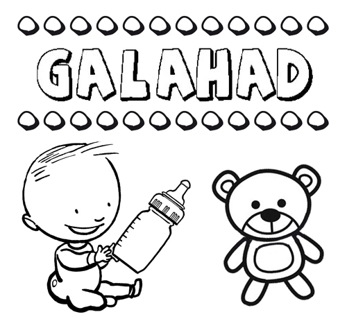 Dibujo con el nombre Galahad para colorear, pintar e imprimir