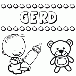 Dibujo con el nombre Gerd para colorear, pintar e imprimir