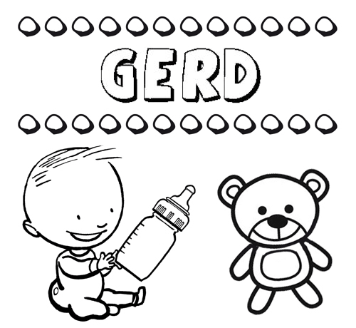Dibujo con el nombre Gerd para colorear, pintar e imprimir