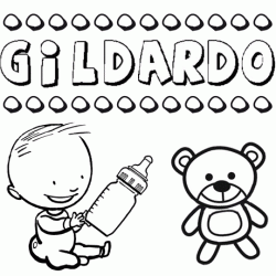 Dibujo con el nombre Gildardo para colorear, pintar e imprimir
