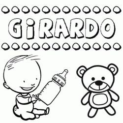 Dibujo con el nombre Girardo para colorear, pintar e imprimir