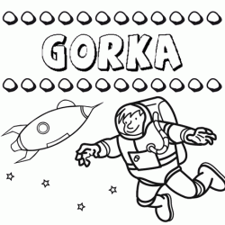 Dibujo con el nombre Gorka para colorear, pintar e imprimir